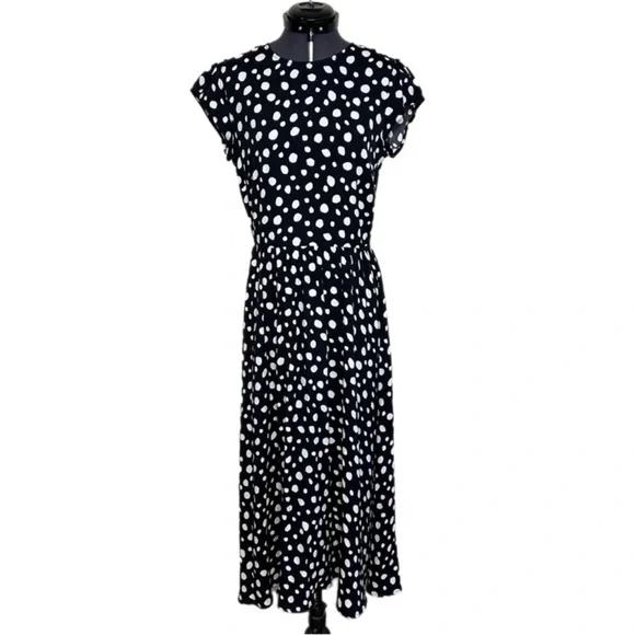Reformation Black and White Polka Dot Midi Dress - Picture 2 of 4